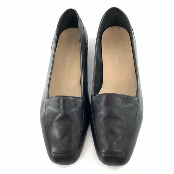 Enzo Angiolini Liberty flats 8 black 80s 90s vintage smoking loafers grannycore - Picture 1 of 12